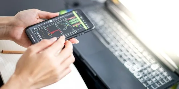 A close-up of a smartphone screen displaying a performance monitor app, showing CPU usage, RAM usage, and storage space. The graph lines are fluctuating, and the numbers indicate high utilization.