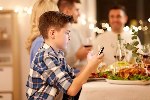 A dining table set for dinner, with no phones in sight, symbolizing a phone-free zone and focused family time.