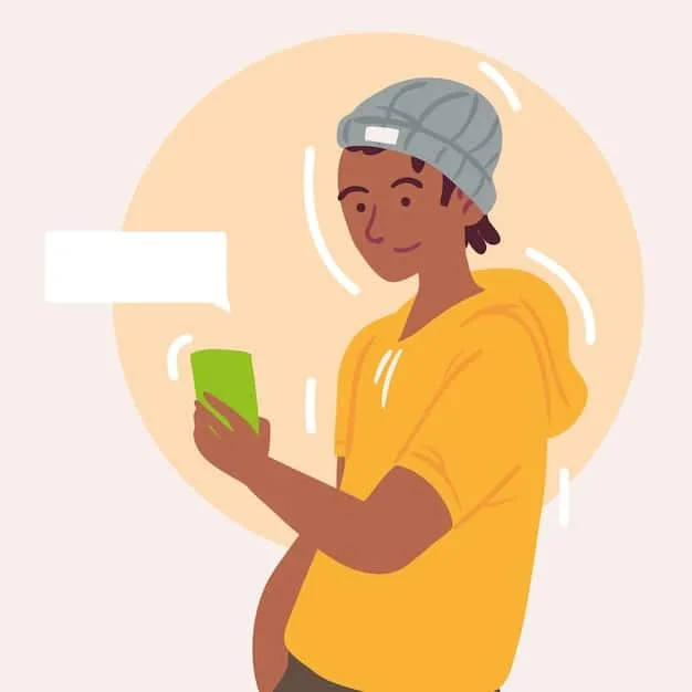 A person holding a smartphone with a notification reading