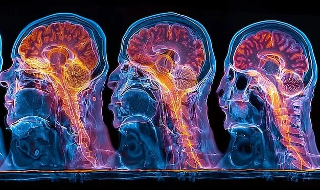 A close-up shot of brain scans highlighting the activation of the ventral tegmental area (VTA) and prefrontal cortex when experiencing gratitude. The image is stylized to be visually engaging and informative.