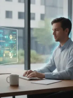 Person focused on laptop with focus-boosting app icons