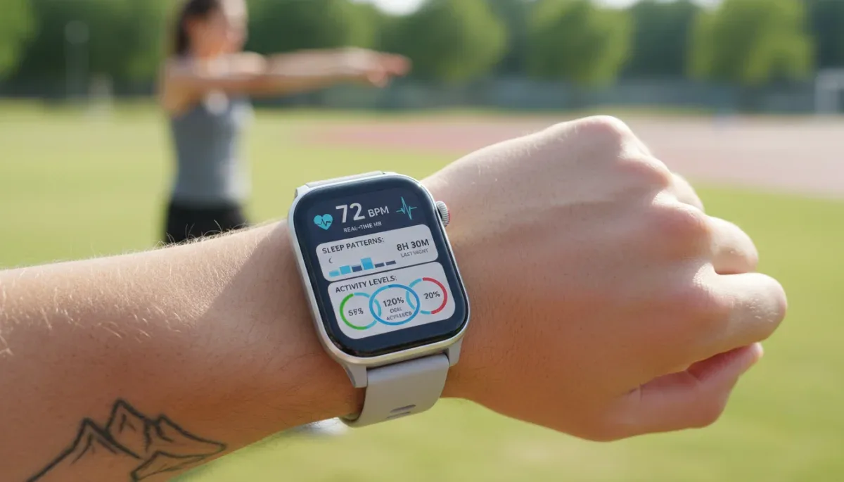 Smartwatch displaying real-time health data