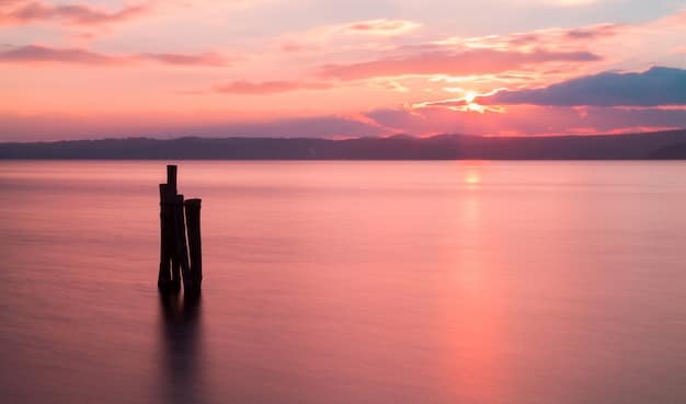 A serene image of a sunset over a calm ocean, symbolizing peace and gratitude for the beauty of nature.