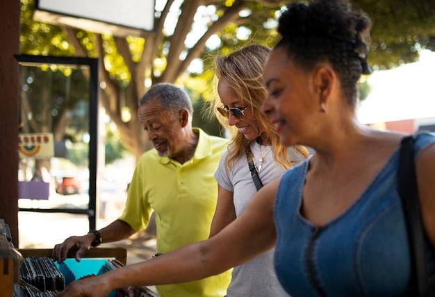 A group of diverse US adults participating in a group fitness class at a local community center, symbolizing the social and health benefits of exercising together.