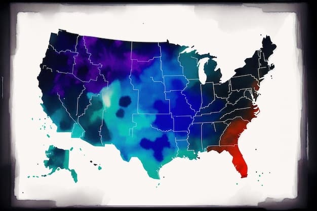 A map of the United States highlighted with different shades indicating the varying levels of access to mental health resources in each state.
