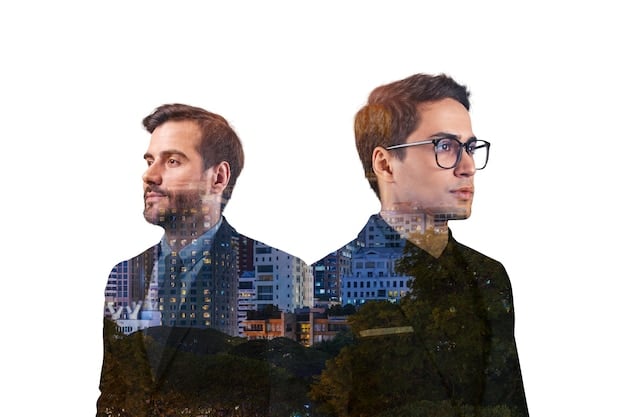 A split image showing two scenarios: on the left, a person overwhelmed with anxious thoughts visualized as dark clouds; on the right, the same person with a support network and coping mechanisms, with the clouds dissipating. The image aims to convey hope and the possibility of managing anxiety.