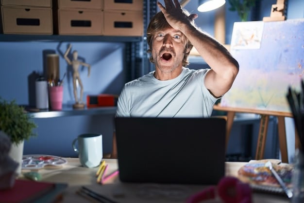 A person sitting at a desk, surrounded by multiple screens, looking stressed and overwhelmed, with a hand touching their forehead in a gesture of fatigue.