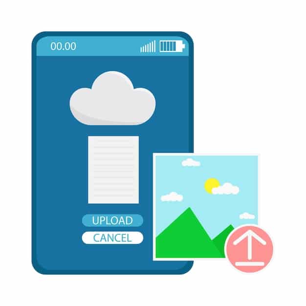 A smartphone screen displaying a storage analysis app, showing a breakdown of used storage by category (photos, videos, apps, etc.). The app suggests files to delete or move to the cloud.