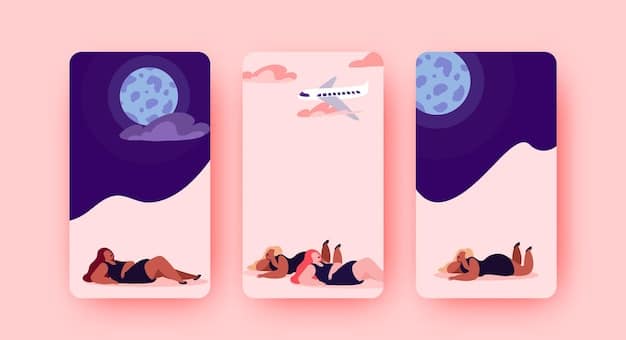 A collage showcasing various screens from the Calm app, including the daily calm meditation, sleep stories section, and nature soundscapes. Highlight calming colors like blues and greens, and the app's emphasis on creating an immersive zen environment.