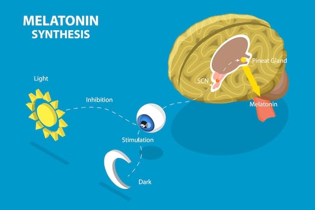 A diagram illustrating the biochemical changes in the brain related to Seasonal Affective Disorder, showing the impact of reduced sunlight on serotonin and melatonin levels.